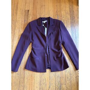 Jonathan Simkhai Blazer Womens 6 Sienna Ruched Hook Eye Closure 419-6007-C